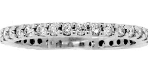 34 BRILLIANT DIAMONDS .55 CT TW PLATINUM WEDDING RING